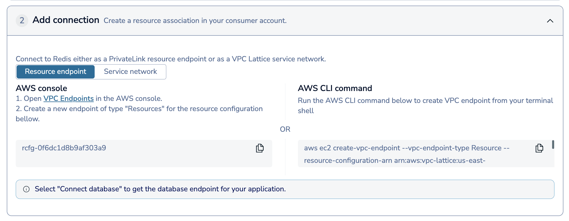 The Add connection section.