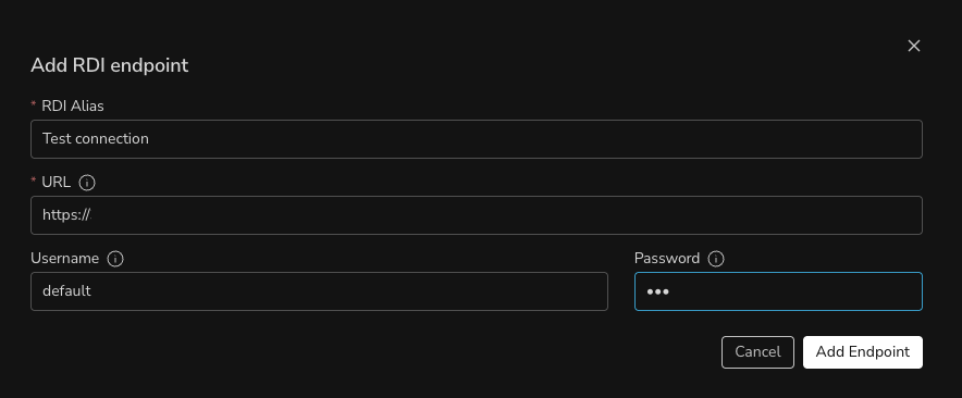 Connect to RDI