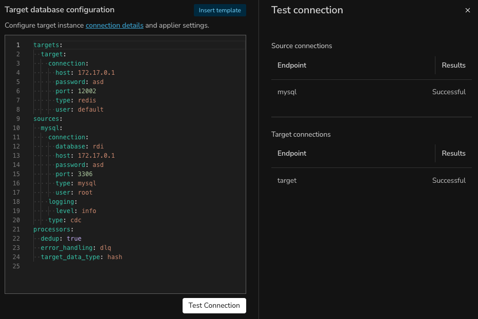 Test connection