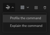 Per-result Profile and Explain actions